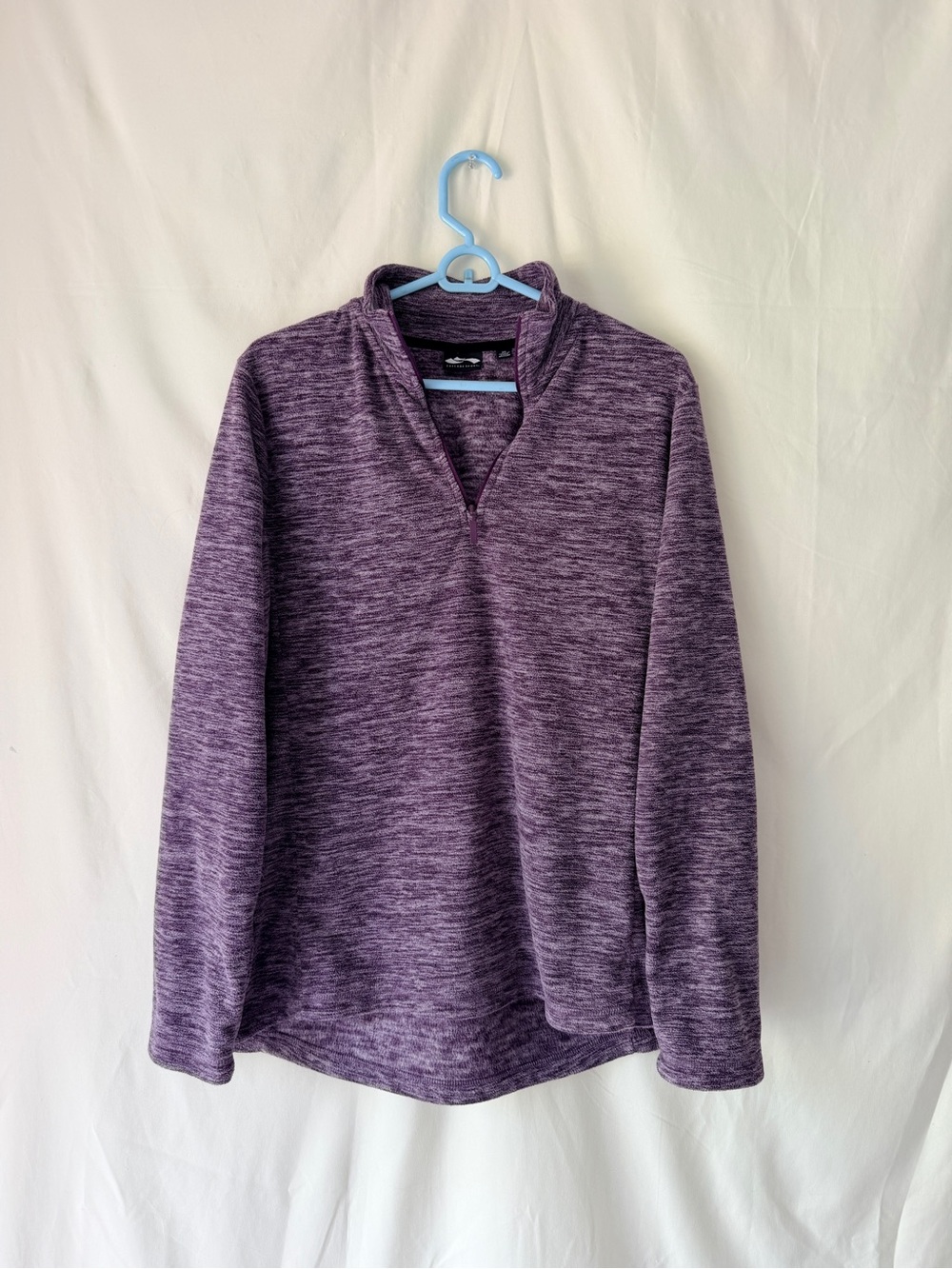 Cozy Heathered Purple Quarter-Zip Turtleneck Sweater